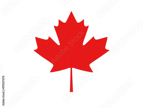 a red maple leaf on a white background