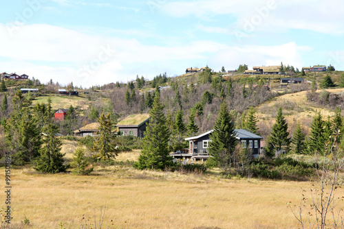 Fotografie cabins in the Norwegian mountain