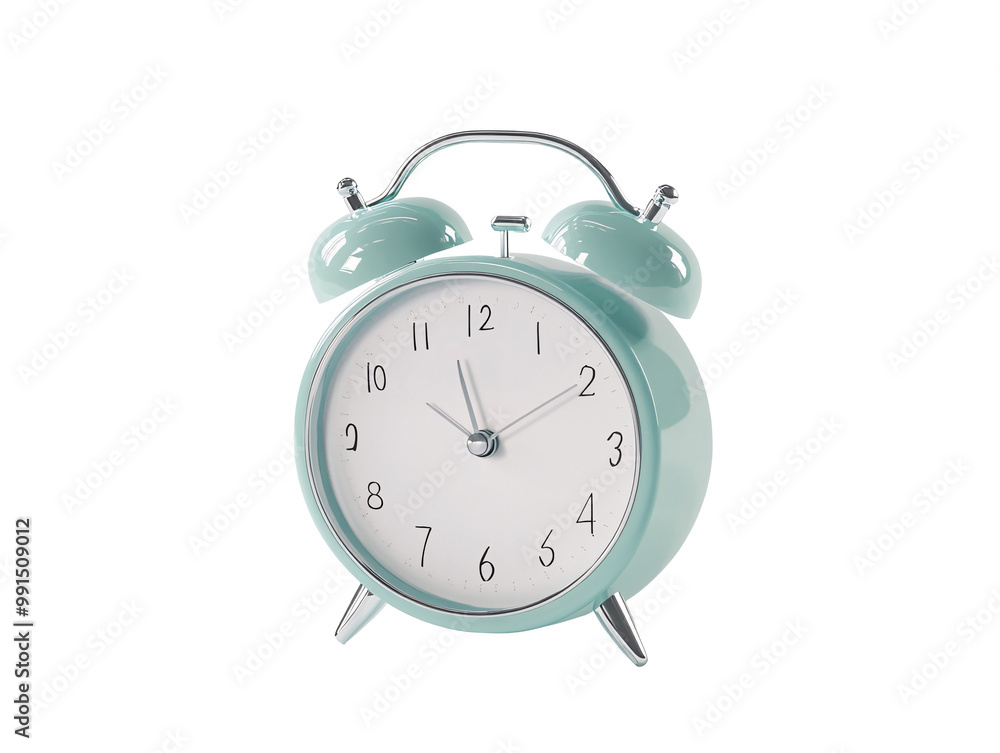 a blue alarm clock with two bells a blue alarm clock with two bells