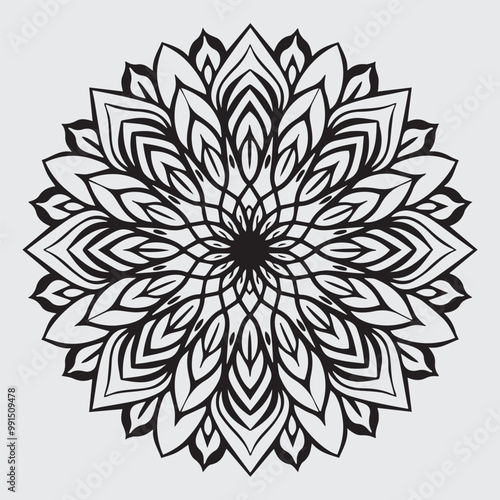 attractive and simple mandala design for coloring book, relaxing and simple mandala art. 