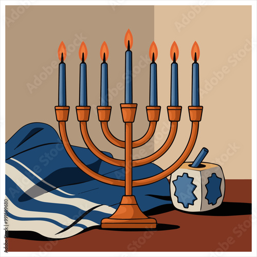 Download Festive Hanukkah Vector Illustrations