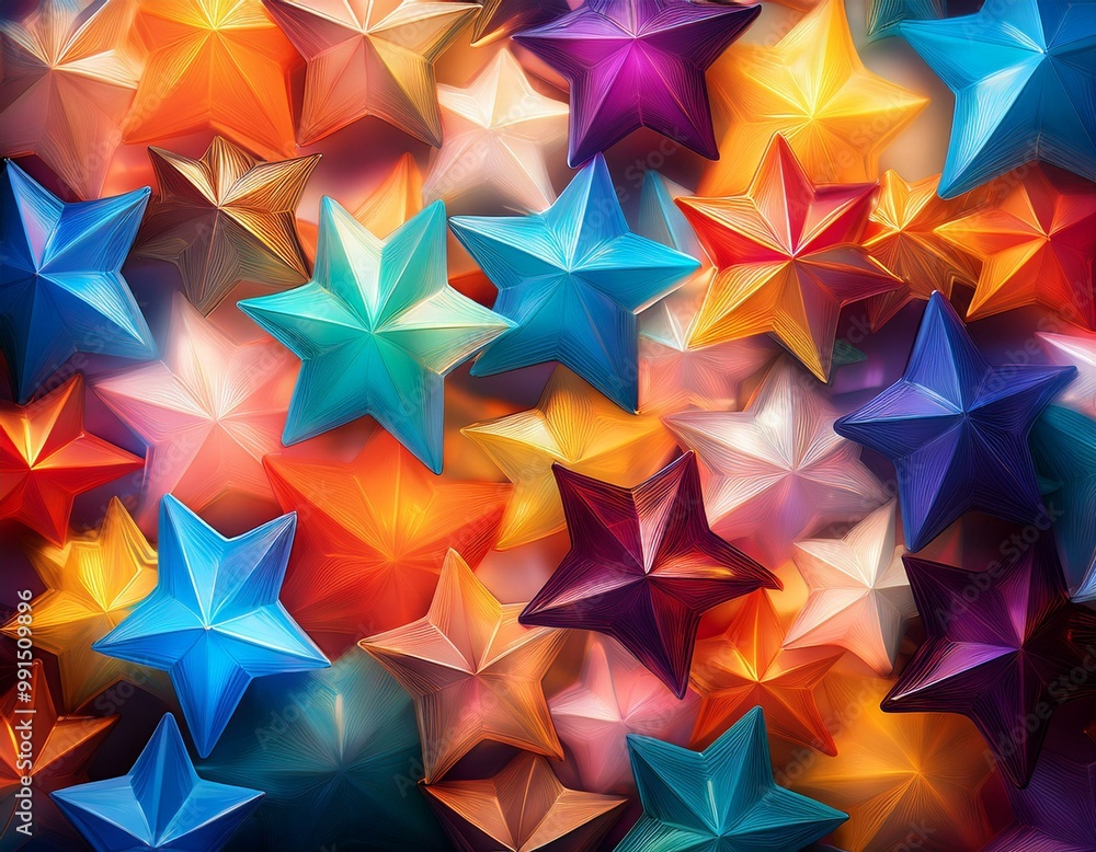 Bright backdrop highlighting colorful stars Bright backdrop highlighting colorful stars