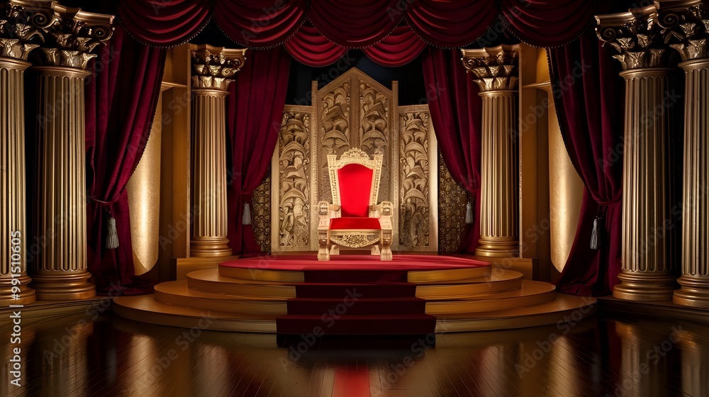 Fototapeta premium Golden Throne Room Stage Set Design