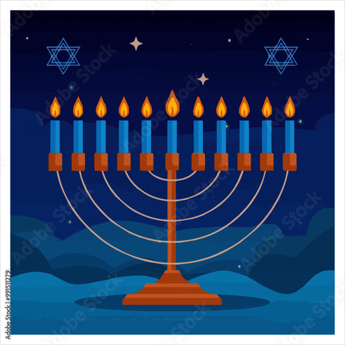 Elegant Hanukkah Vector Illustrations for Festive Designs
