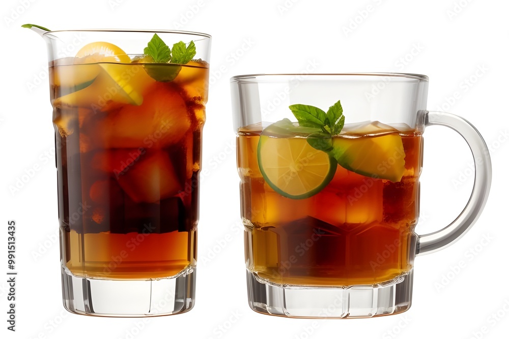 Refreshing Iced Tea Isolated on White Background Refreshing Iced Tea Isolated on White Background