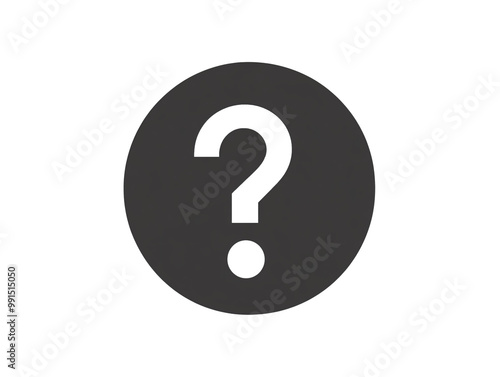 a black circle with a white question mark in it