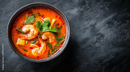 Obraz na płótnie Tom Yum Kung Thai food Grilled shrimp and with vegetables, a delicious and healthy meal w salonie
