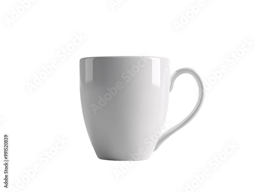 a white mug with a handle