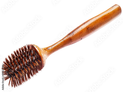 a wooden brush with bristles