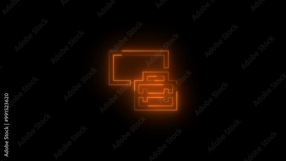 Neon manage icon brown glowing black background animation Neon manage icon brown glowing black background animation
