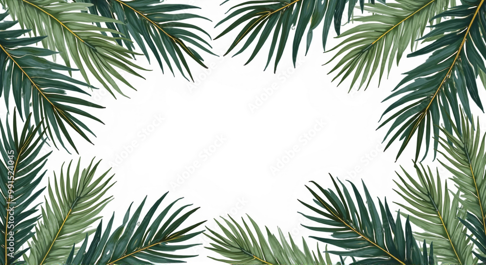 palm leaves frame palm leaves frame