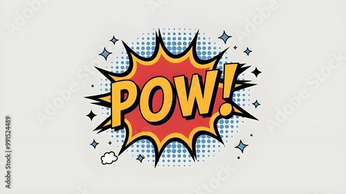 Comic Book Pow Explosion Speech Bubble Illustration