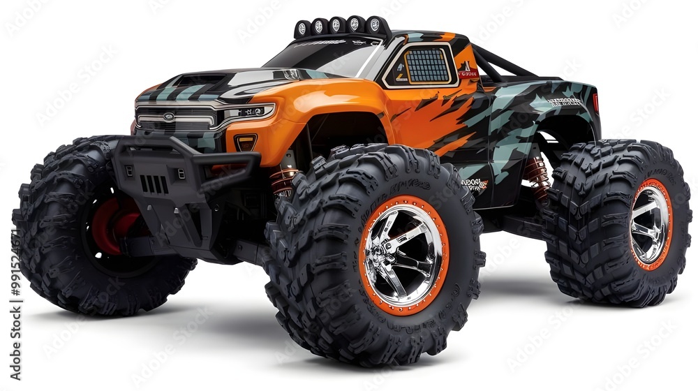 Orange and Black RC Monster Truck with Big Tires Orange and Black RC Monster Truck with Big Tires
