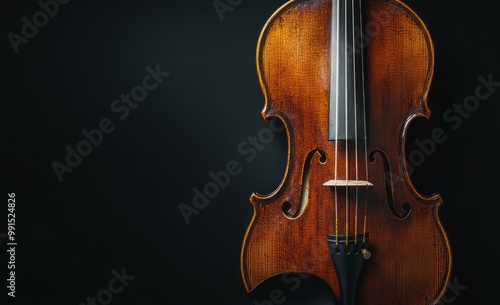 Violin on Black Background