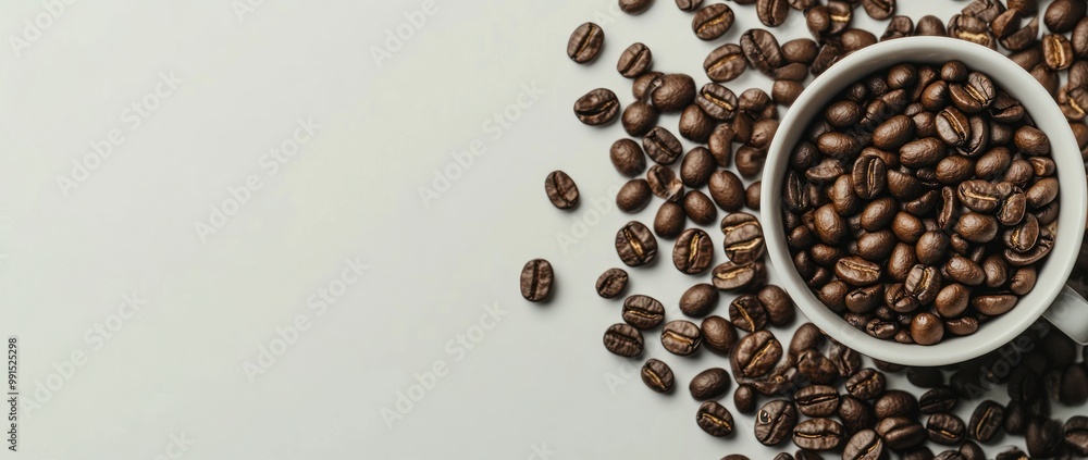 Coffee Beans in a White Cup Coffee Beans in a White Cup
