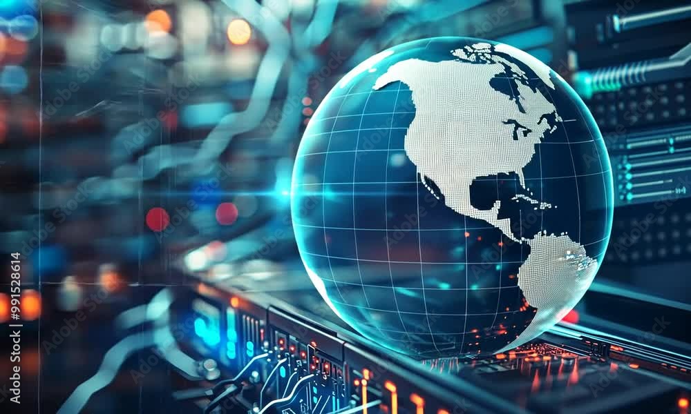 global network concept on abstract 3 d rendering. global business, internet technology and networking global network concept on abstract 3 d rendering. global business, internet technology and networking