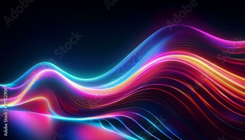 Glowing neon wave background. Modern abstract curvy futuristic design. Lively wave feature with neon led glow. Black friday sales, cyber monday offers