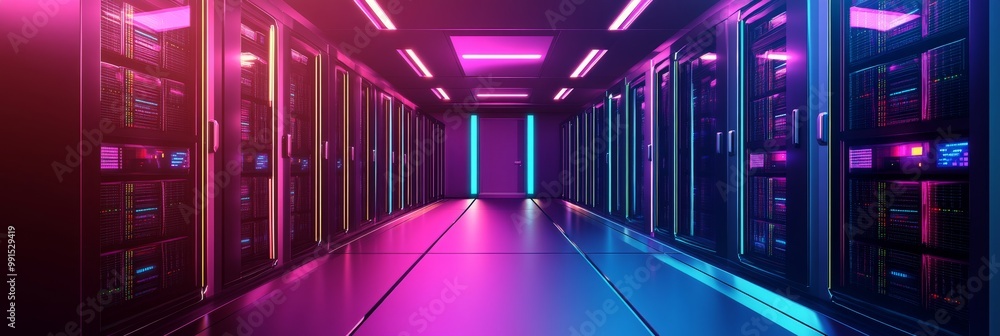 Fototapeta premium Abstract data flow in a vector-based data center