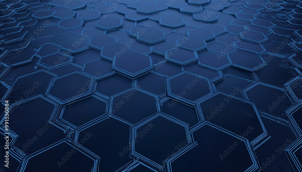 Hexagonal dark blue background texture. 3d illustration, 3d rendering Hexagonal dark blue background texture. 3d illustration, 3d rendering