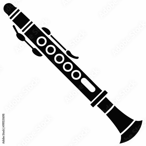 vector illustration of a black and white guitar
