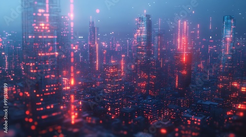 Wallpaper Mural Smart city and digital transformationBig data connection technology Telecommunication and communication network concept : Generative AI Torontodigital.ca