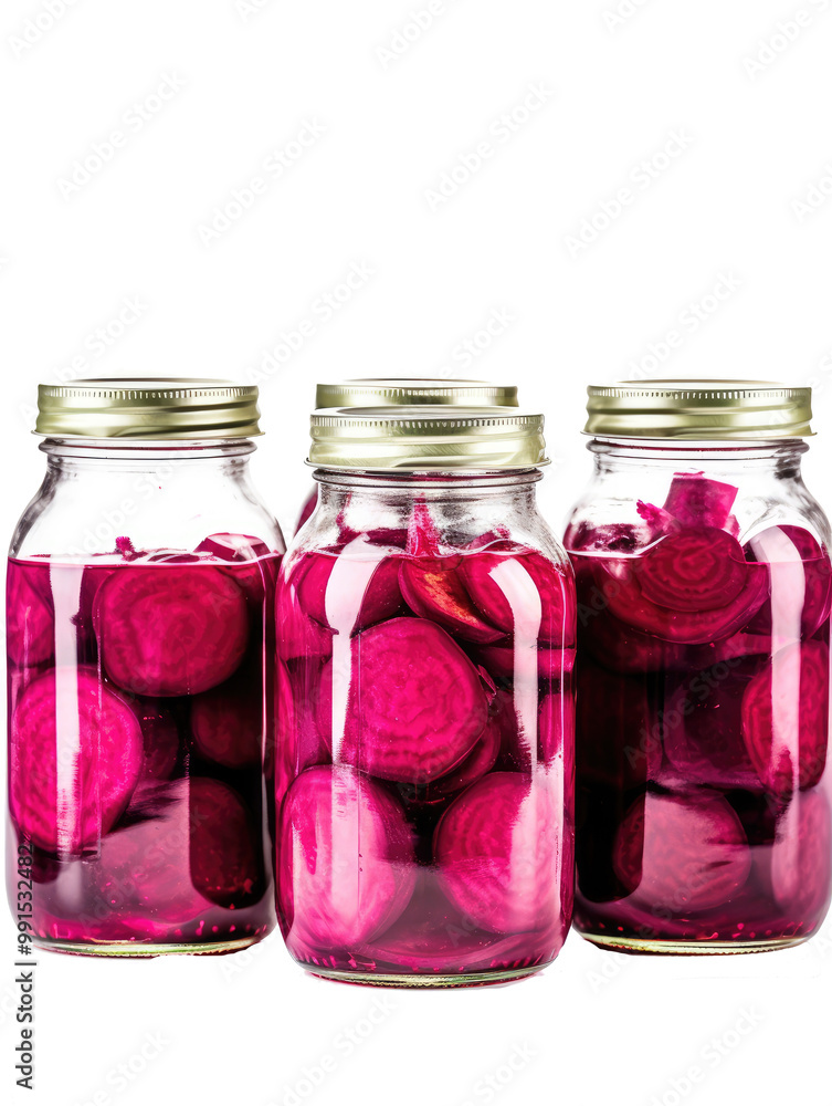 probiotics food beetroot in glass jars. on white background probiotics food beetroot in glass jars. on white background