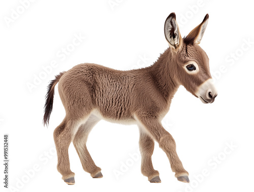 a baby donkey walking