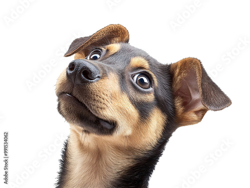 a close up of a dog