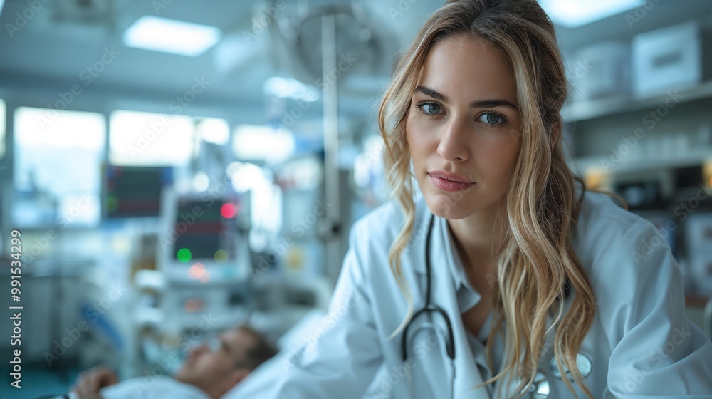 A confident female scientist in a laboratory setting A confident female scientist in a laboratory setting