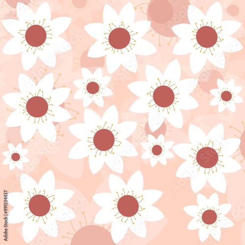 Seamless flowers pattern background 