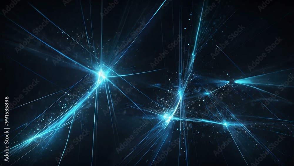 Abstract blue background with glowing lines and particles. Abstract blue background with glowing lines and particles.