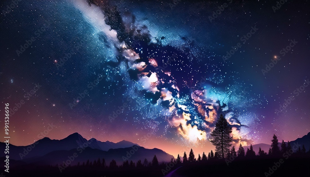 Milky way galaxy and starfiled on night sky background Milky way galaxy and starfiled on night sky background