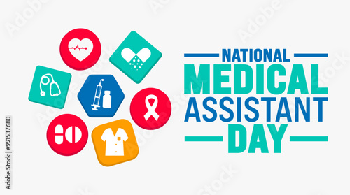 National Medical Assistant Day background or banner design template is observed every year in October. Holiday concept. Template for card, poster, placard, template. eps 10