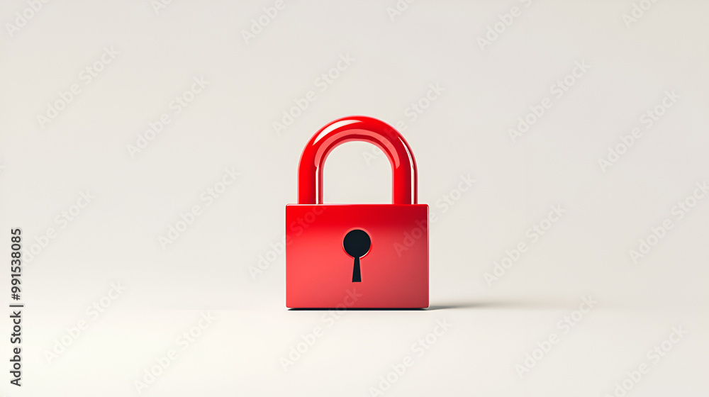 Fototapeta premium Lock on white background. Security symbol