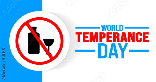 World temperance day background or banner design template is observed every year in October. Holiday concept. Template for card, poster, placard, template. eps 10