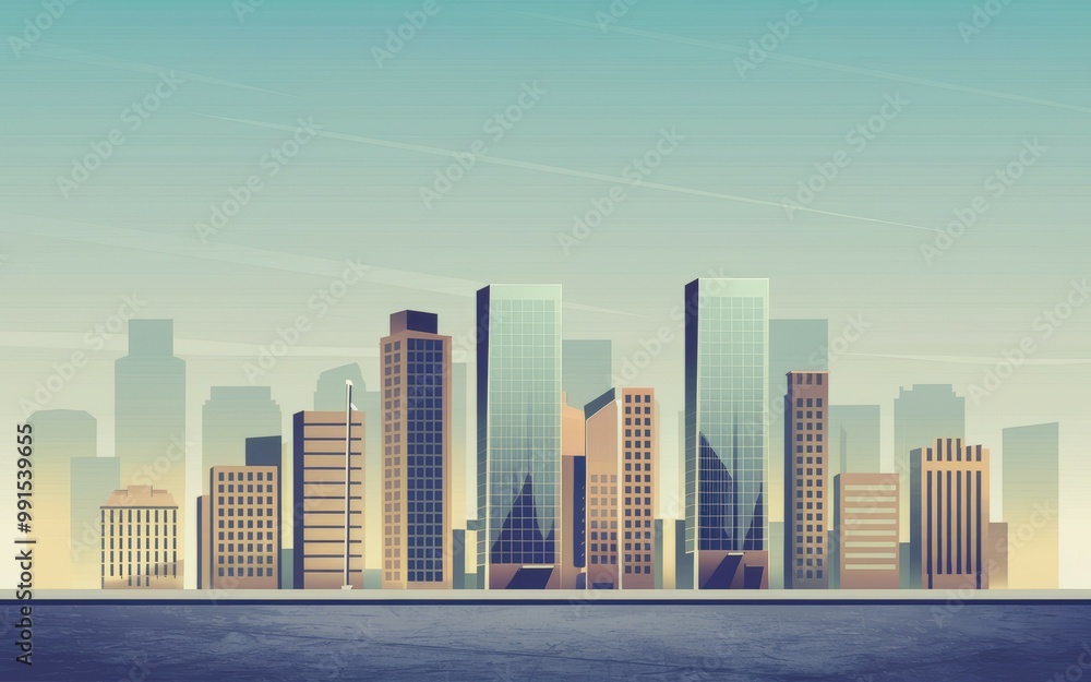 Cityscape skyline illustration. Modern urban skyline with high-rise buildings, symbolizing progress and advancement. Cityscape skyline illustration. Modern urban skyline with high-rise buildings, symbolizing progress and advancement.
