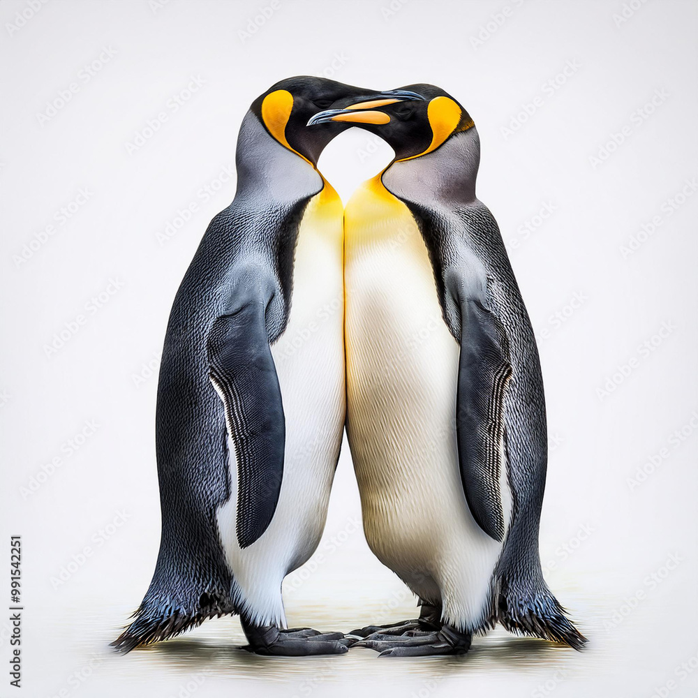 Obraz premium manchot, amour, tendresse, parent, protecteur, oiseau, animal, antarctique, faune, nature, froid, roi, empereur, glace, neige, frigide, animal, blanc, îles malouines, hiver, arctique, jardin zoologiq