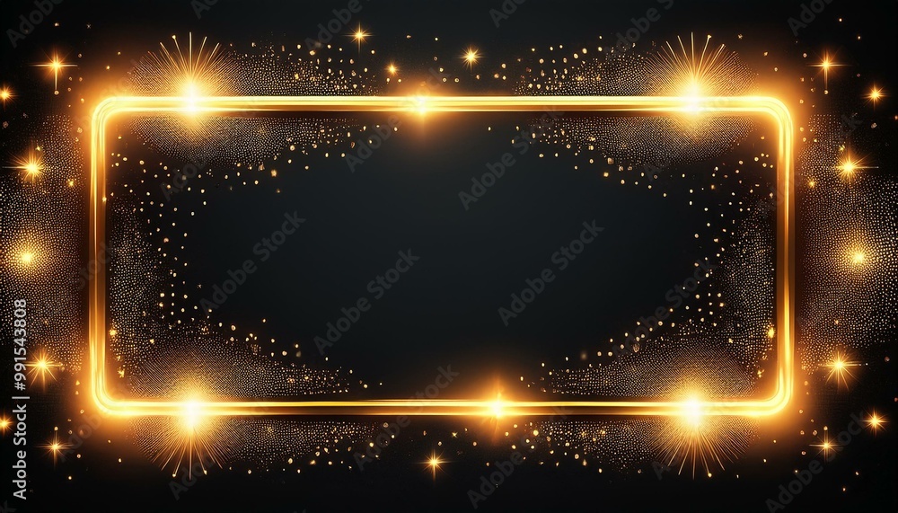Obraz premium Sparkling edges for black friday deals. Glowing design showcasing bright highlights for promotions. Lustrous borders for savings, exclusive offers, and top bargains