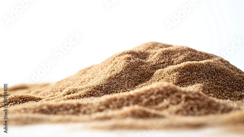 Pile of dry beach sand on white background : Generative AI