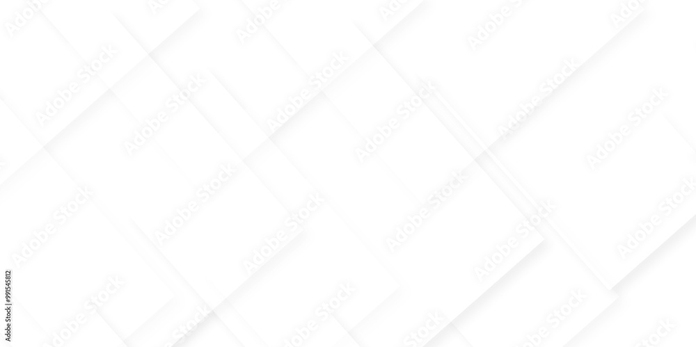 Fototapeta premium Abstract geometric white and gray triangle gradient wave technology line glossy square cube pattern. minimal white square shape layer texture web triangle overlap then banner design.