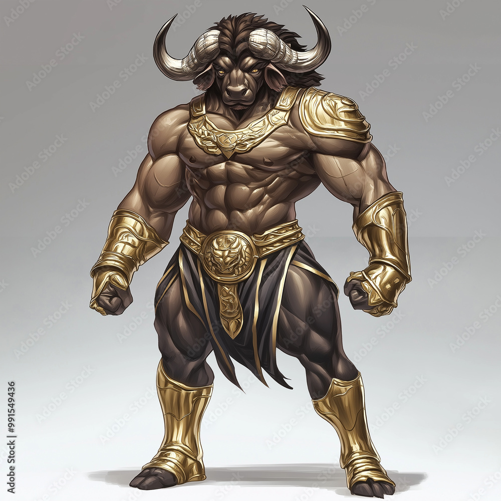 A buffalo character for slot game, video game, mobile game, Illustration A buffalo character for slot game, video game, mobile game, Illustration