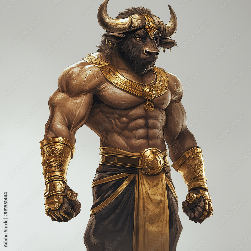 A buffalo character for slot game, video game, mobile game, Illustration A buffalo character for slot game, video game, mobile game, Illustration