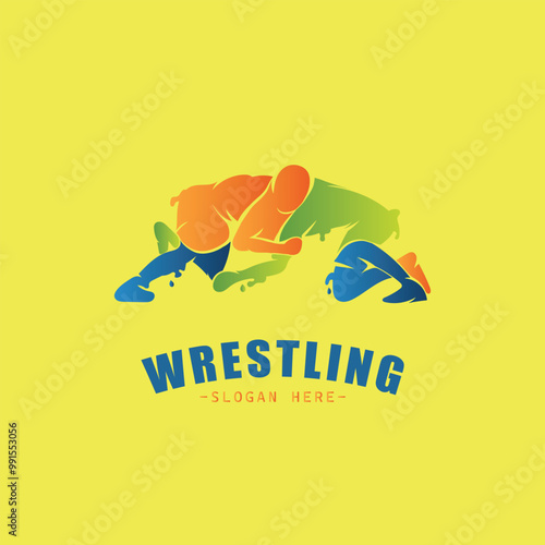 Wrestling logo template, Wrestling Sport logo template