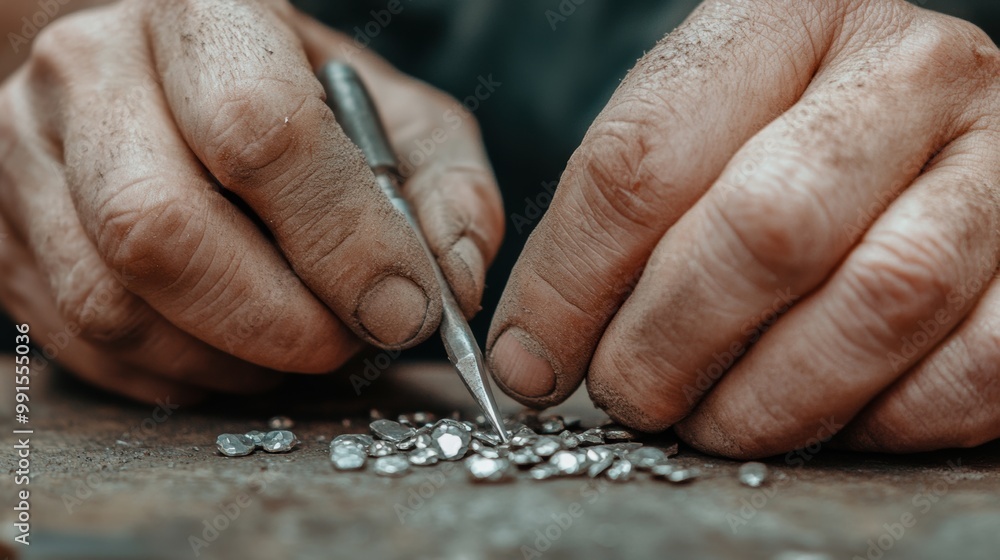 A person is cutting a diamond with an electric saw, AI A person is cutting a diamond with an electric saw, AI