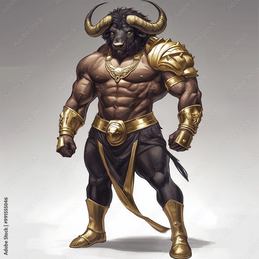 A buffalo character for slot game, video game, mobile game, Illustration A buffalo character for slot game, video game, mobile game, Illustration