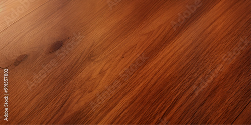 A close up of high gloss lacquered wood paneling with a deep rich brown color the reflective surf.deep brow wood planks with natural texture, wooden retro background, light wooden background, table	