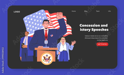 Election Race. Flat Vector Illustration