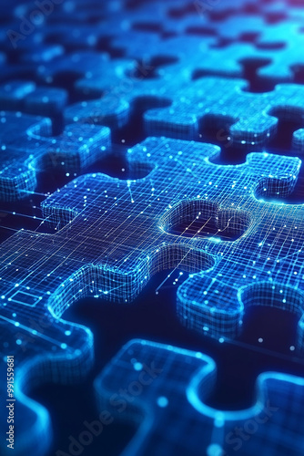 future technology data puzzle for growing hightech multiple businesses ideas generated by AI