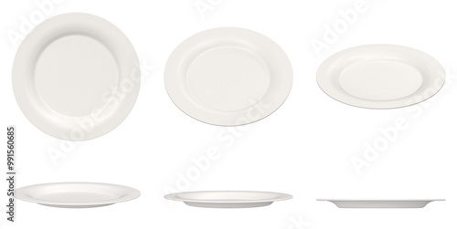 Εκτύπωση καμβά Set of white ceramic plates