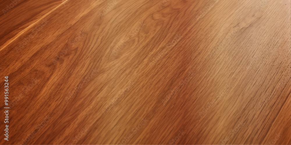 Fototapeta premium A close up of high gloss lacquered wood paneling with a deep rich brown color the reflective surf.deep brow wood planks with natural texture, wooden retro background, light wooden background, table